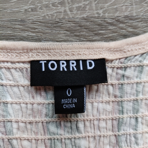 Torrid NWT Multi Stripe Jersey Stripe High Neck Baby Doll Top - Picture 8 of 13